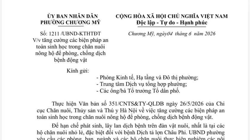 Phường Chương Mỹ tăng cường các biện pháp an toàn sinh học trong chăn nuôi để phòng, chống dịch bệnh động vật