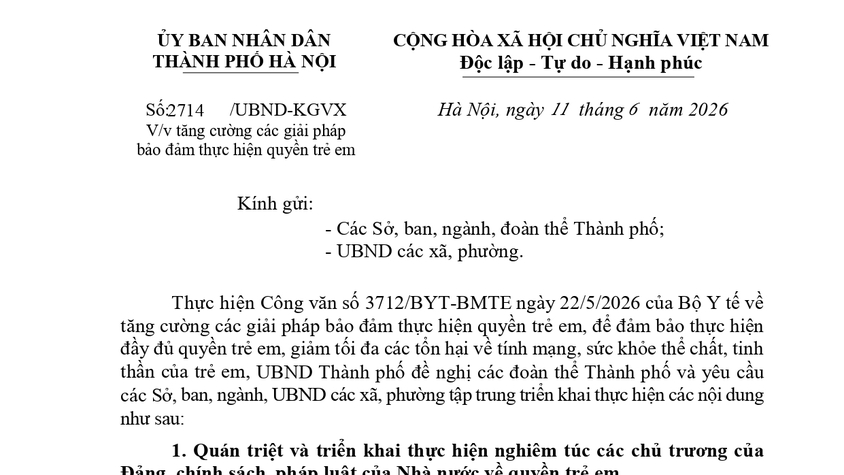 Tăng cường các giải pháp bảo đảm thực hiện quyền trẻ em trên địa bàn phường Hồng Hà