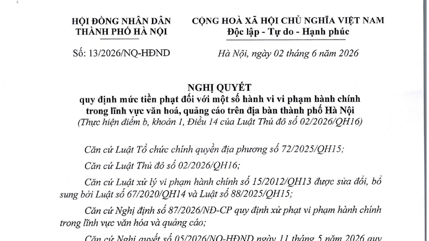 Hà Nội quy định mức tiền phạt cao hơn đối với một số hành vi vi phạm trong lĩnh vực văn hóa, quảng cáo