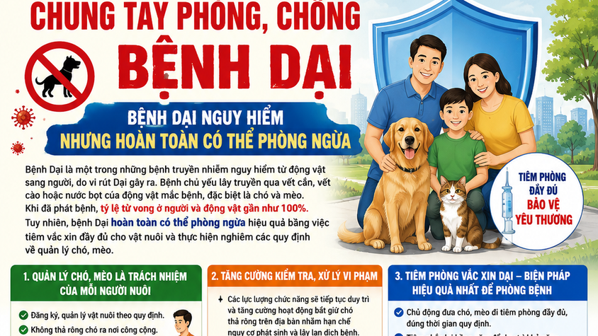 Bệnh Dại nguy hiểm nhưng hoàn toàn có thể phòng ngừa.