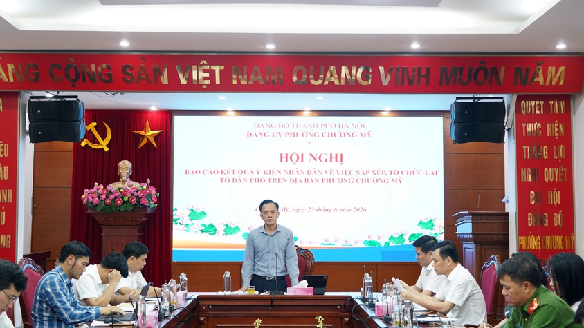 Phường Chương Mỹ tổ chức hội nghị báo cáo kết quả lấy ý kiến Nhân dân về sắp xếp, tổ chức lại tổ dân phố