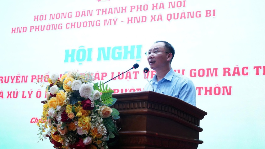 Hội Nông dân phường Chương Mỹ tổ chức hội nghị phổ biến pháp luật về thu gom rác thải và xử lý môi trường nông thôn