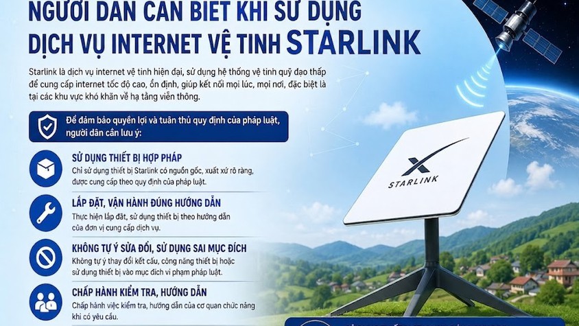NGƯỜI DÂN CẦN BIẾT KHI SỬ DỤNG DỊCH VỤ INTERNET VỆ TINH STARLINK