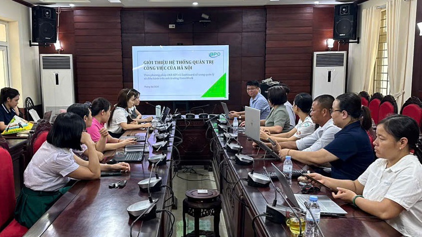 Ứng dụng HanoiWork trong quản lý, điều hành. Bước chuyển mới của Trung tâm Dịch vụ tổng hợp xã Phú Xuyên