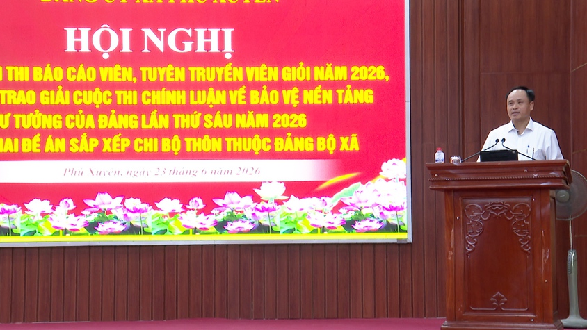 Hội nghị tổng kết Hội thi Báo cáo viên, Tuyên truyền viên giỏi; tổng kết, trao giải Cuộc thi chính luận về bảo vệ nền tảng tư tưởng của Đảng lần thứ sáu, năm 2026 và triển khai Đề án sắp xếp chi bộ thôn thuộc Đảng bộ