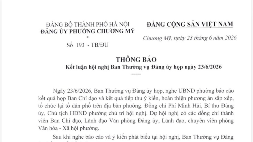 Ban Thường vụ Đảng ủy phường Chương Mỹ thống nhất phương án sắp xếp, tổ chức lại 51 tổ dân phố thành 21 tổ dân phố