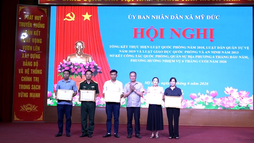 Xã Mỹ Đức triển khai công tác quân sự, quốc phòng địa phương 6 tháng cuối năm 2026