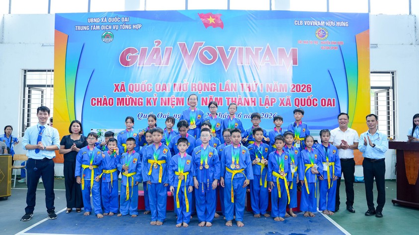 Trao giải các nội dung thi đấu Nhóm 1, Nhóm 2 Giải Vovinam xã Quốc Oai mở rộng lần thứ I năm 2026