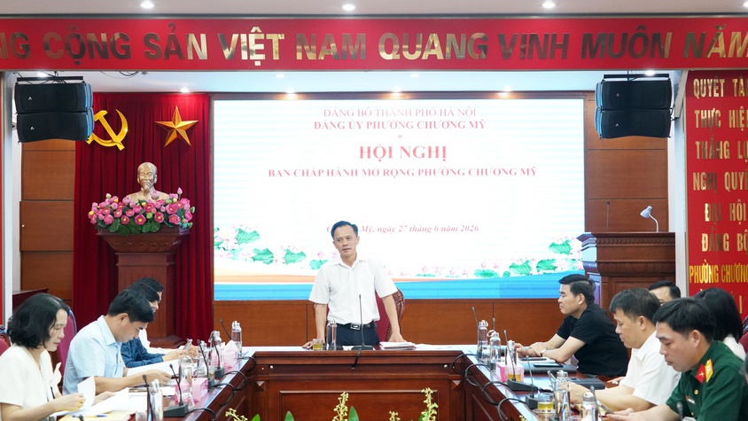 Phường Chương Mỹ tổ chức Hội nghị Ban Chấp hành Đảng bộ phường mở rộng