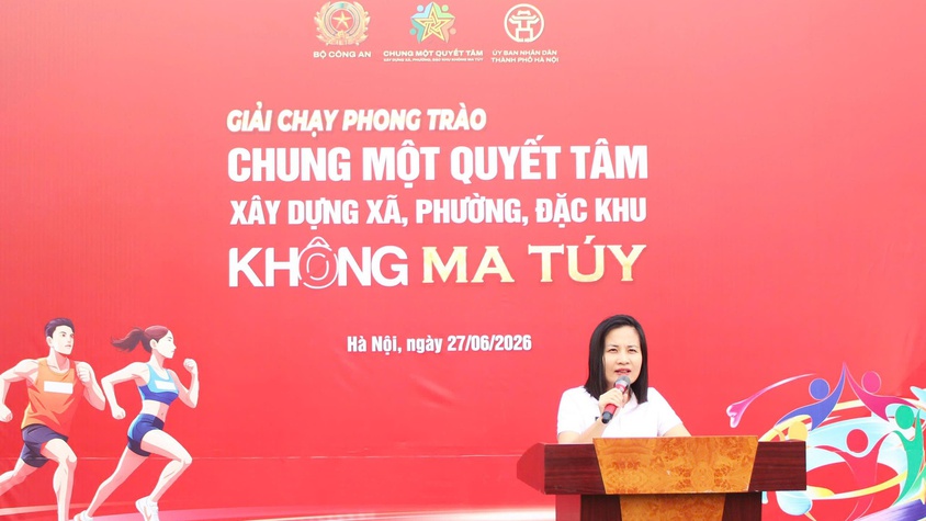 Phường Chương Mỹ tổ chức Giải chạy phong trào “Chung một quyết tâm xây dựng xã, phường, đặc khu không ma túy”