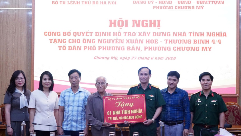 Phường Chương Mỹ công bố quyết định hỗ trợ xây dựng nhà tình nghĩa tặng thương binh Nguyễn Xuân Hòe