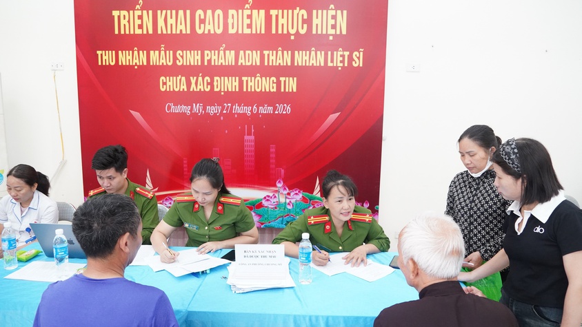 Phường Chương Mỹ tổ chức thu nhận mẫu ADN thân nhân liệt sĩ chưa xác định thông tin