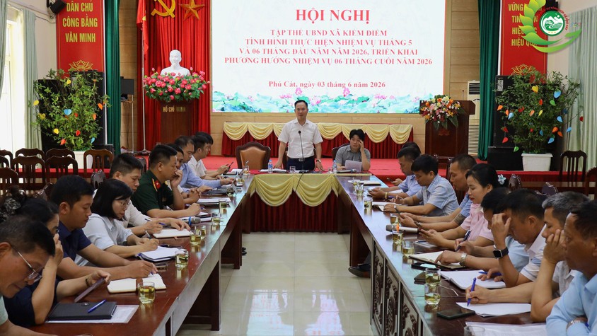 UBND xã Phú Cát tổ chức hội nghị đánh giá kết quả thực hiện nhiệm vụ 6 tháng đầu năm, triển khai nhiệm vụ trọng tâm 6 tháng cuối năm 2026