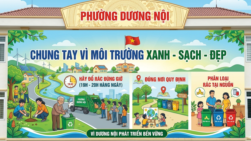 Phường Dương Nội đẩy mạnh tuyên truyền, vận động và ký cam kết về việc đổ rác thải sinh hoạt đúng giờ, đúng nơi quy định