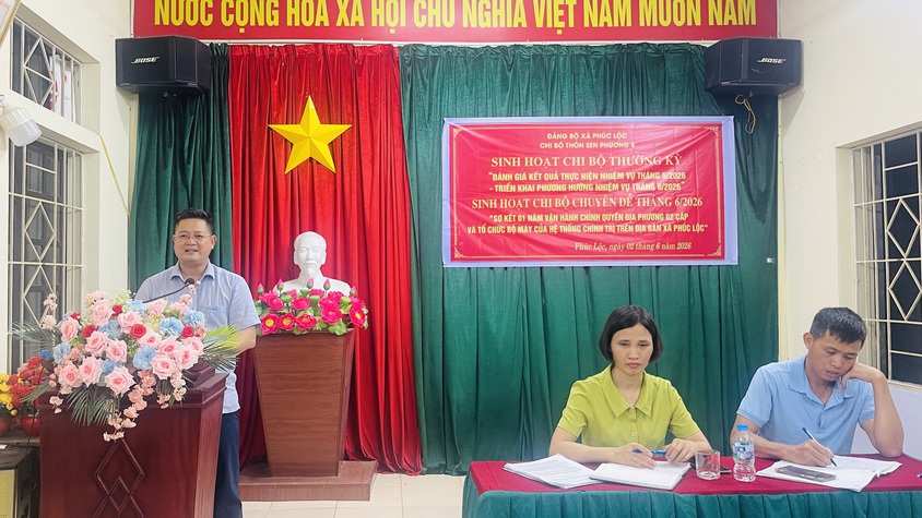 Chi bộ thôn Sen Phương 4 tổ chức sinh hoạt thường kỳ tháng 6/2026