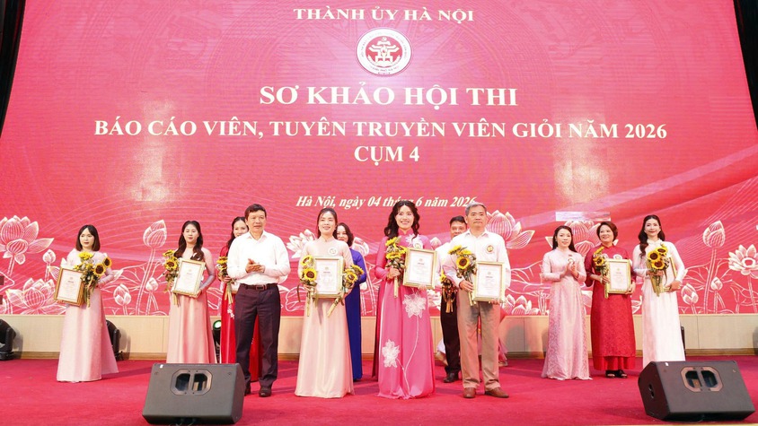 Sôi nổi vòng sơ khảo hội thi báo cáo viên, tuyên truyền viên giỏi cụm 4 - thành phố Hà Nội năm 2026