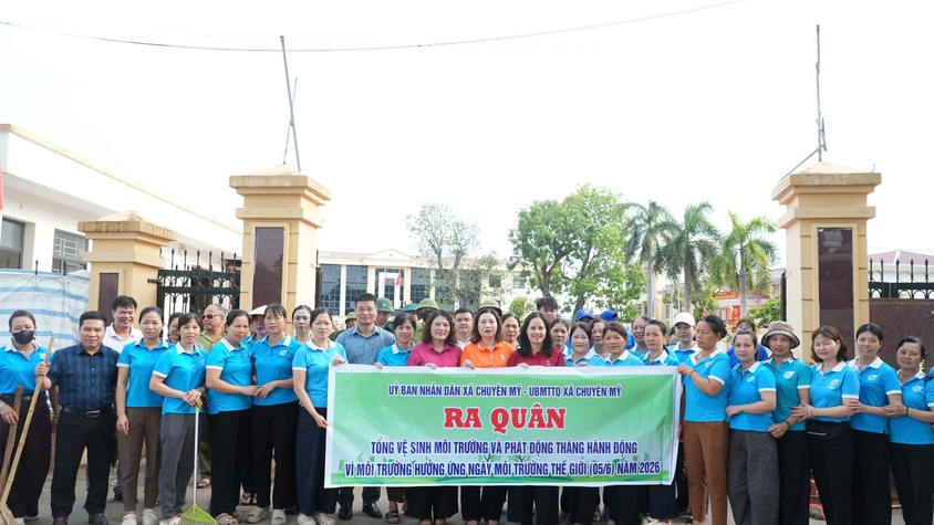 Chuyên Mỹ tổ chức Lễ phát động phong trào “Toàn dân chung tay bảo vệ môi trường, vì Thủ đô xanh - sạch - đẹp”