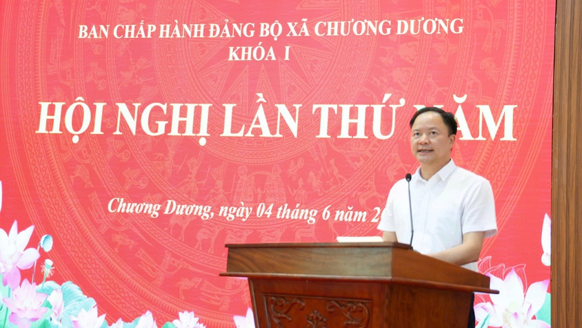 Hội nghị lần thứ 5 Ban chấp hành Đảng bộ xã Chương Dương triển khai công tác sắp xếp thôn, khu dân cư