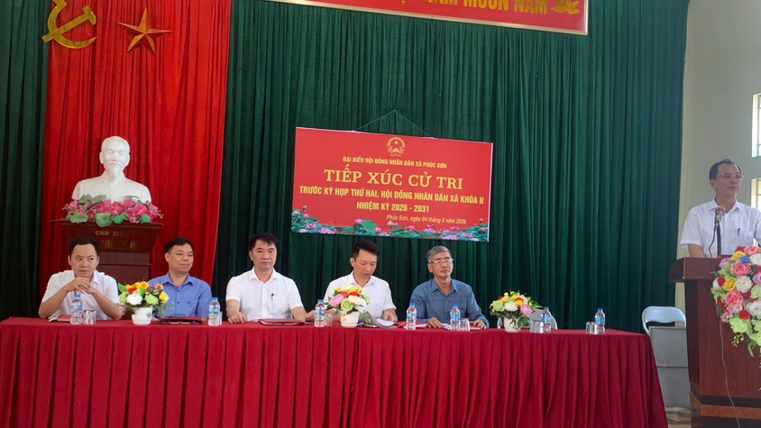 HĐND XÃ TỔ CHỨC HỘI NGHỊ TIẾP XÚC CỬ TRI TRƯỚC KỲ HỌP THỨ 2 HĐND XÃ PHÚC SƠN KHÓA II, NHIỆM KỲ 2026 - 2031