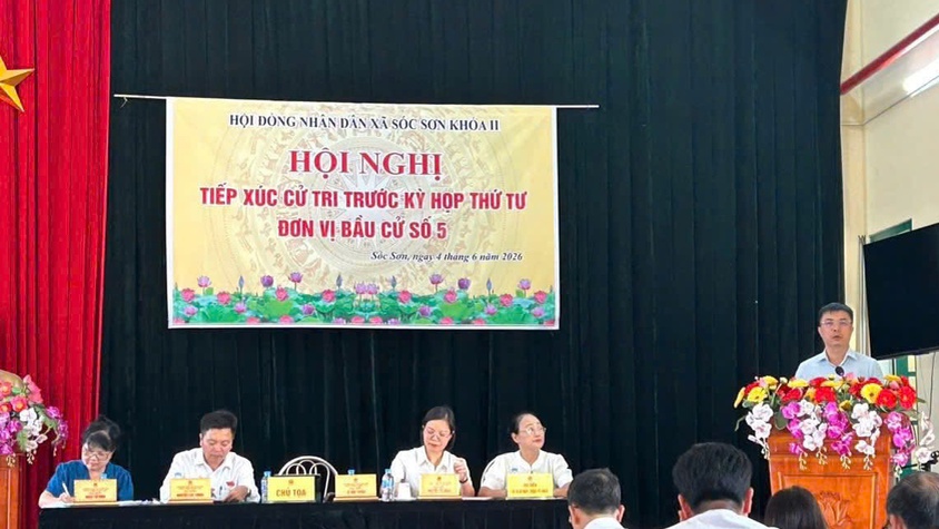 TỔ ĐẠI BIỂU HĐND XÃ SÓC SƠN TIẾP XÚC CỬ TRI TẠI ĐƠN VỊ BẦU CỬ SỐ 5