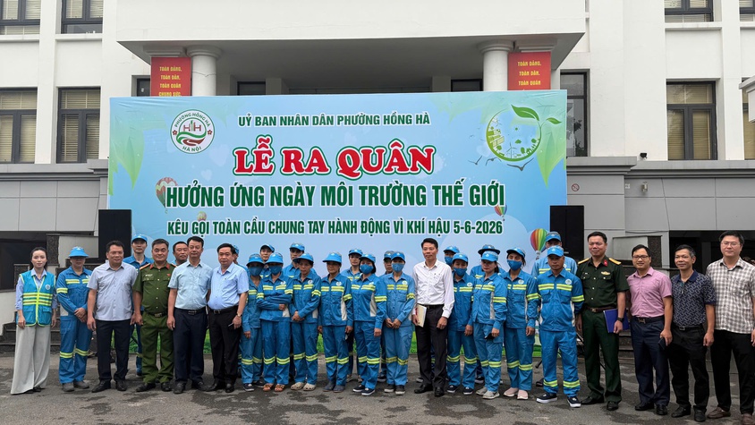 Phường Hồng Hà ra quân hưởng ứng Ngày Môi trường thế giới