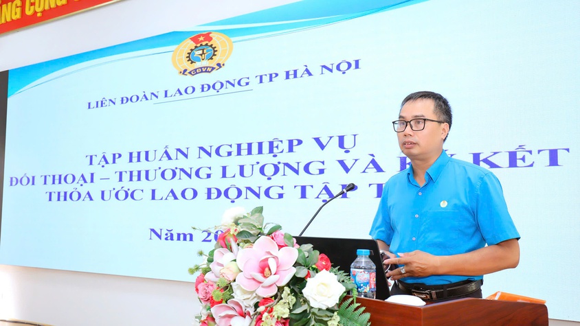 CÔNG ĐOÀN PHƯỜNG CẦU GIẤY TỔ CHỨC HỘI NGHỊ TẬP HUẤN NGHIỆP VỤ ĐỐI THOẠI, THƯƠNG LƯỢNG VÀ KÝ KẾT THỎA ƯỚC LAO ĐỘNG TẬP THỂ
