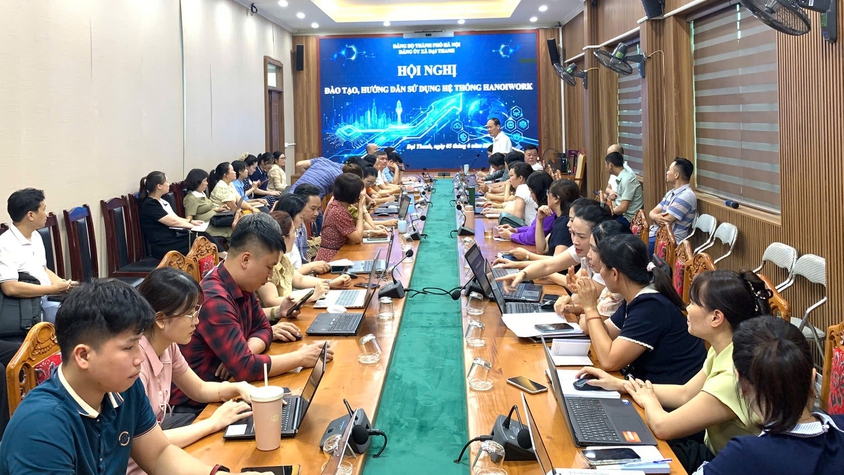 XÃ ĐẠI THANH: TỔ CHỨC ĐÀO TẠO, HƯỚNG DẪN SỬ DỤNG HỆ THỐNG HANOIWORK