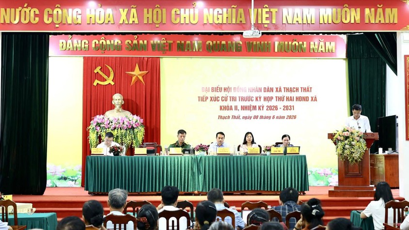 ĐẠI BIỂU HĐND XÃ THẠCH THẤT TIẾP XÚC CỬ TRI TRƯỚC KỲ HỌP THƯỜNG LỆ GIỮA NĂM 2026