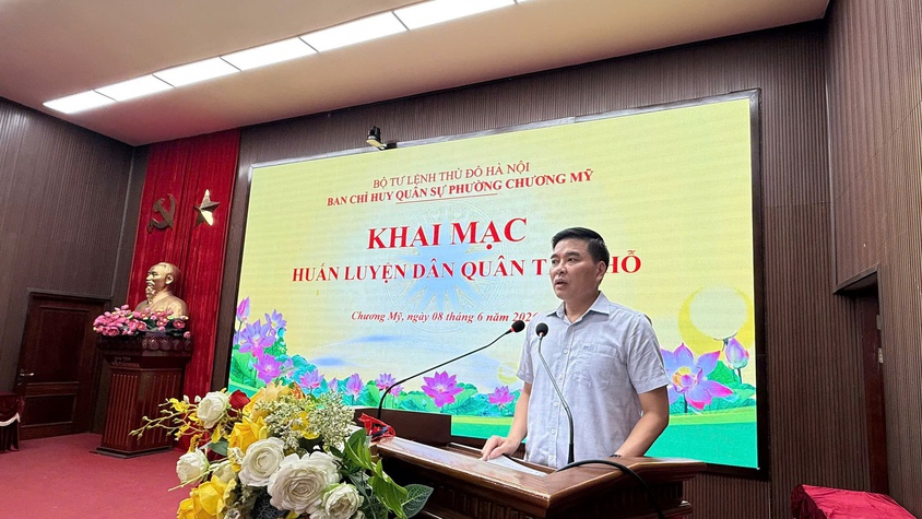 Ban Chỉ huy Quân sự phường Chương Mỹ khai mạc huấn luyện dân quân tại chỗ năm 2026
