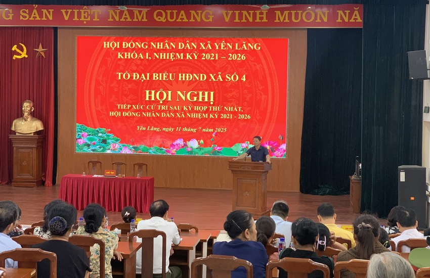 HỘI ĐỒNG NHÂN DÂN XÃ YÊN LÃNG TỔ CHỨC TIẾP XÚC CỬ TRI SAU KỲ HỌP THỨ NHẤT, HĐND XÃ NHIỆM KỲ 2021 – 2026