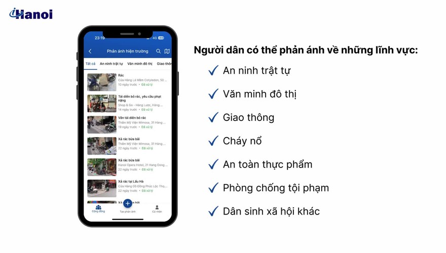 Hướng dẫn tạo phản ánh hiện trường trên ứng dụng iHanoi