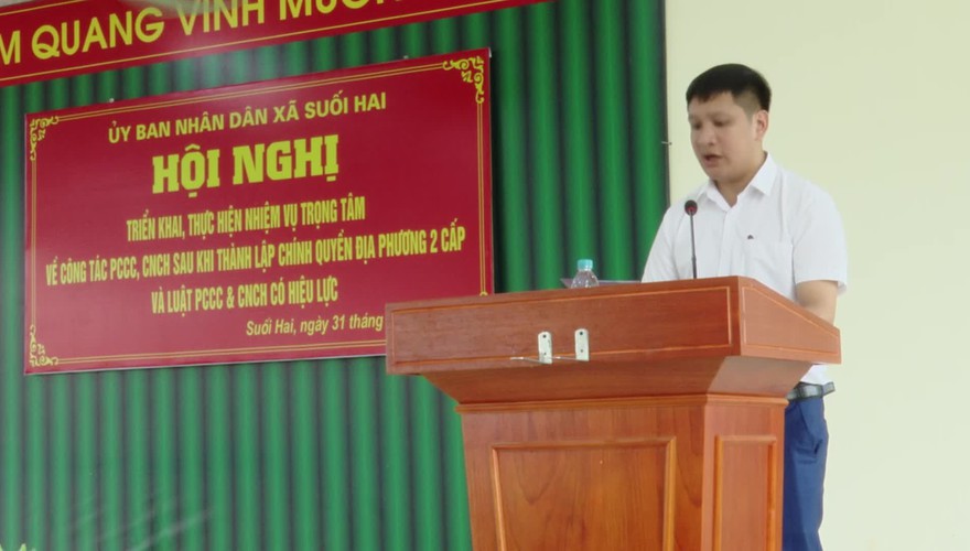 UBND xã Suối Hai tổ chức Hội nghị triển khai thực hiện nhiệm vụ PCCC và CNCH theo Luật mới