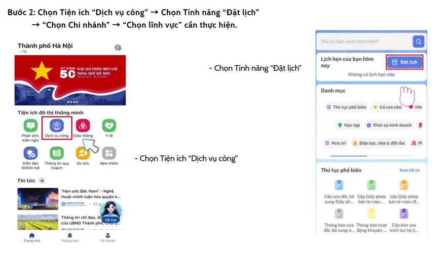 Hướng dẫn lấy số thứ tự trực tuyến trên iHanoi