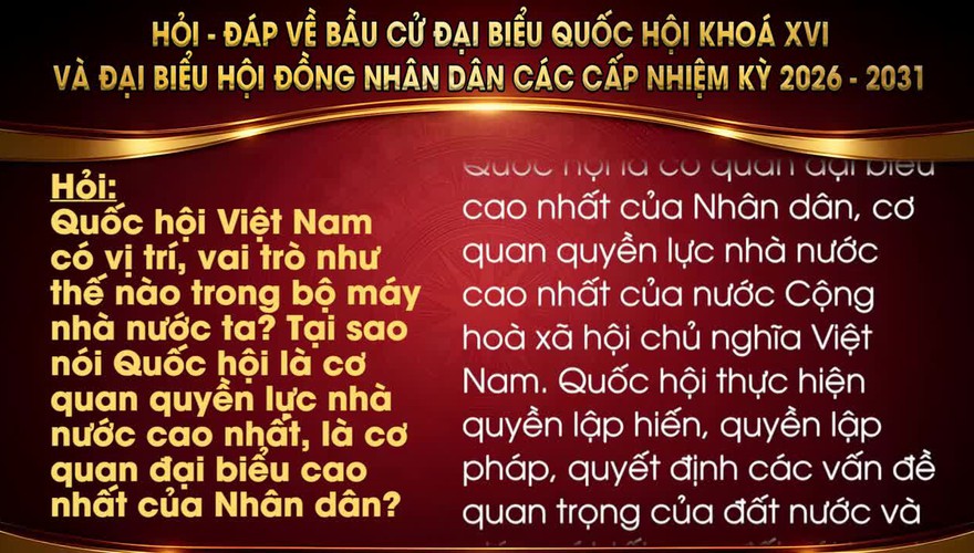 Hỏi đáp về bầu cử đại biểu quốc hội  khoá XVI và đại biểu HĐND các cấp nhiệm kỳ 2025- 2031 số 4 