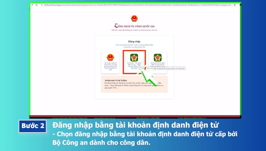 Hướng dẫn công dân nộp hồ sơ trực tuyến trên Cổng Dịch vụ công Quốc gia