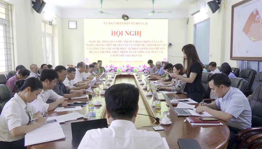 UBND xã Hòa Lạc nghe Dự thảo Quy chế, Nội quy hoạt động của các nghĩa trang trên địa bàn xã