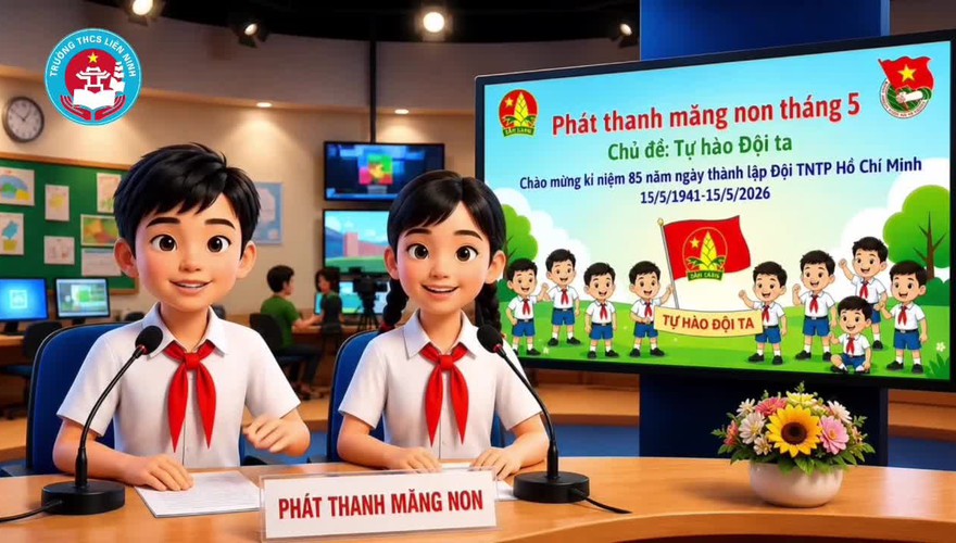Chào mừng kỷ niệm 85 năm Ngày thành lập Đội TNTP Hồ Chí Minh (15/5/1941 – 15/5/2026), Liên đội Trường THCS Liên Ninh thực hiện chương trình phát thanh măng non với chủ đề “Tự hào truyền thống Đội ta