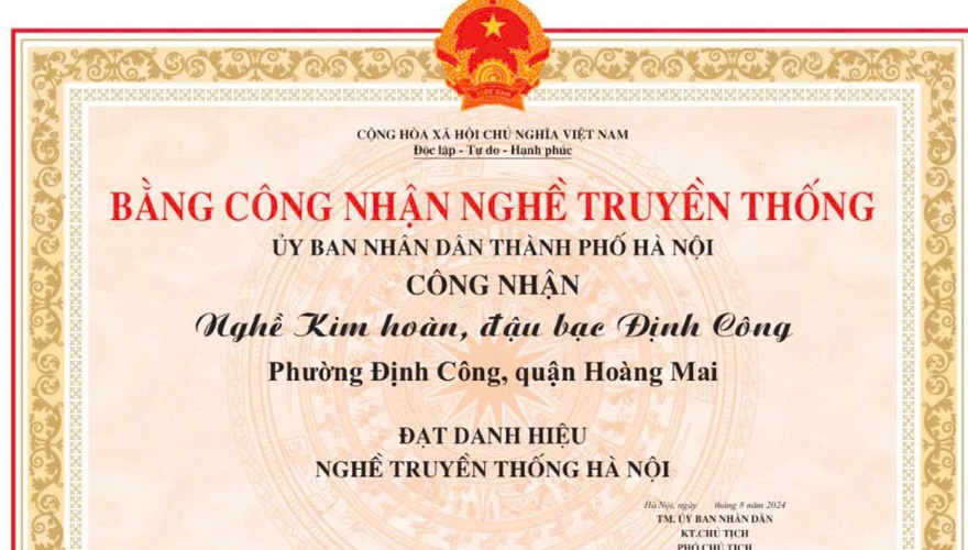 Giữ lửa nghề tinh hoa đất Thăng Long xưa – nghề kim hoàn đậu bạc Định Công