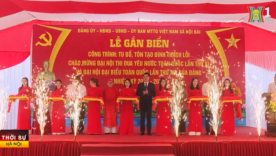 Xã Nội Bài gắn biển công trình chào mừng Đại hội XIV của Đảng