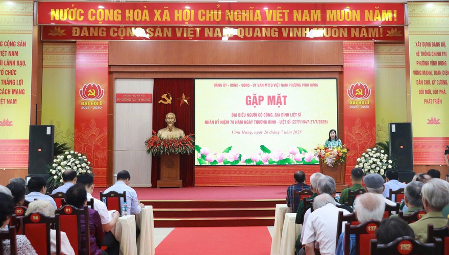 Phường Vĩnh Hưng gặp mặt, tri ân các thương binh, bệnh binh, thân nhân liệt sĩ và người có công với cách mạng trên địa bàn