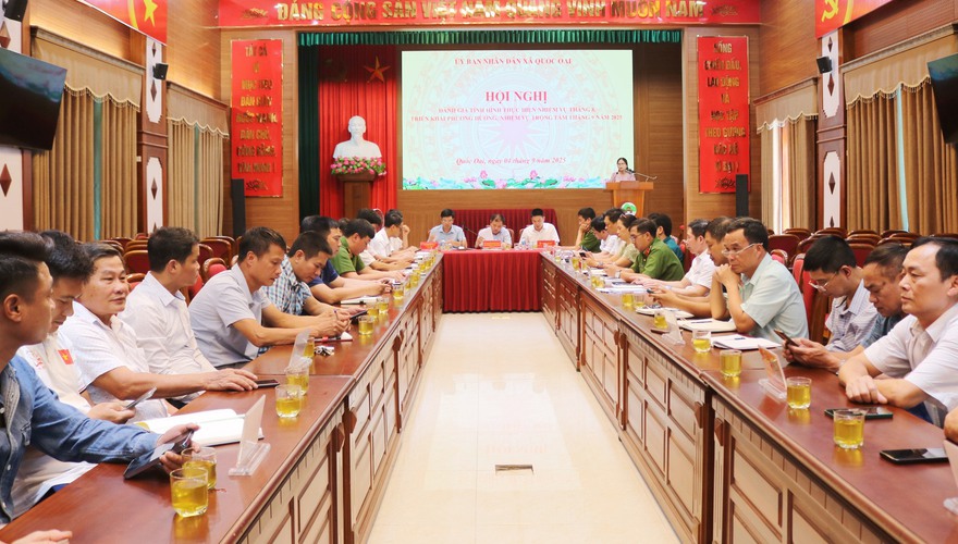 UBND xã Quốc Oai tổ chức hội nghị đánh giá phát triển kinh tế - xã hội, quốc phòng - an ninh tháng 8 và triển khai nhiệm vụ trọng tâm tháng 9/2025