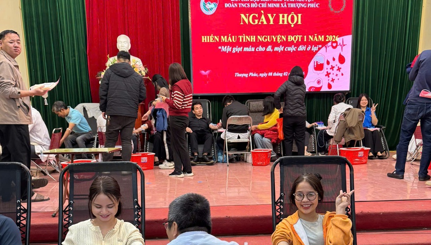 Lan tỏa yêu thương từ Ngày hội hiến máu tình nguyện xã Thượng Phúc lần thứ I năm 2026