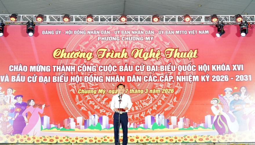 Phường Chương Mỹ chào mừng thành công cuộc bầu cử đại biểu Quốc hội khóa XVI và bầu cử đại biểu HĐND các cấp, nhiệm kỳ 2026–2031