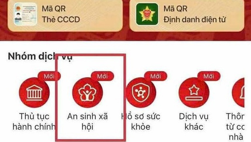 Hướng dẫn tích hợp TÀI KHOẢN HƯỞNG AN SINH XÃ HỘI trên VNeID