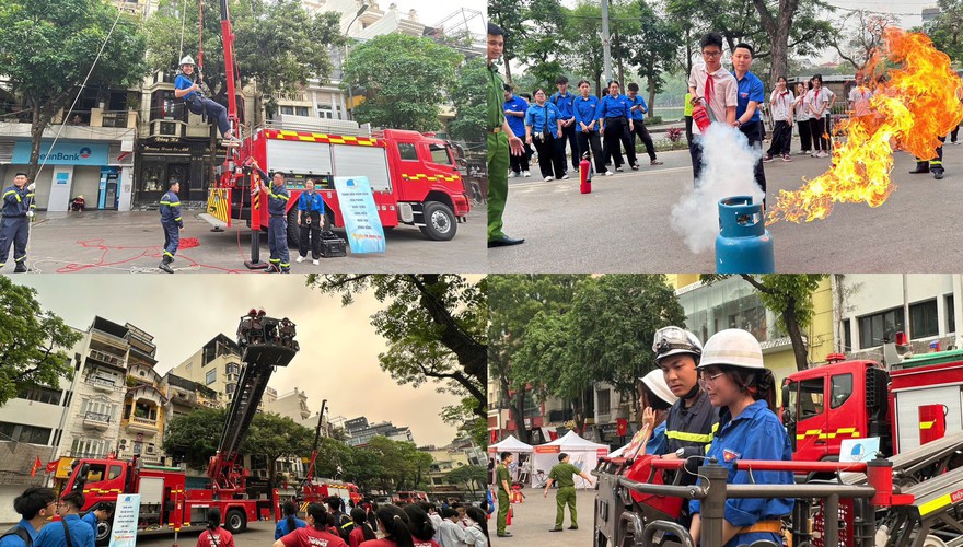 Tuyên truyền, trải nghiệm PCCC & CNCH cho đoàn viên, thanh thiếu nhi Phường Hoàn Kiếm