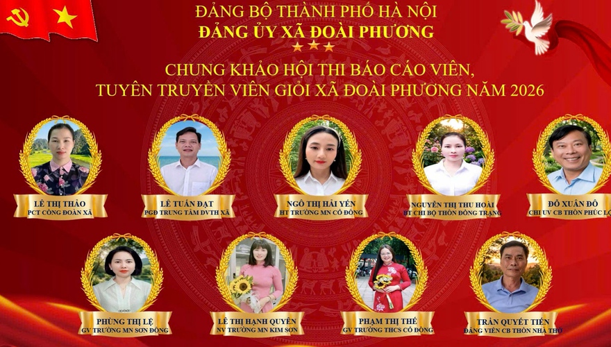 Chung khảo Hội thi Báo cáo viên, tuyên truyền viên giỏi xã Đoài Phương năm 2026.