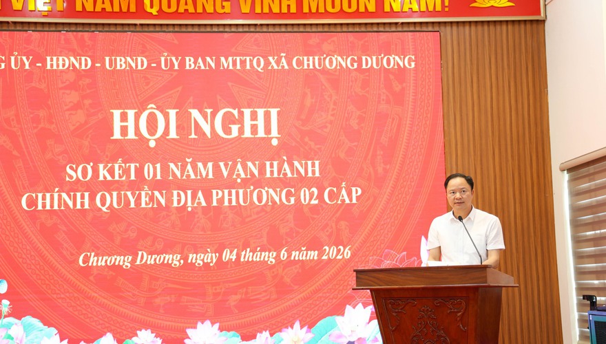 Xã Chương Dương sơ kết 01 năm vận hành chính quyền 02 cấp